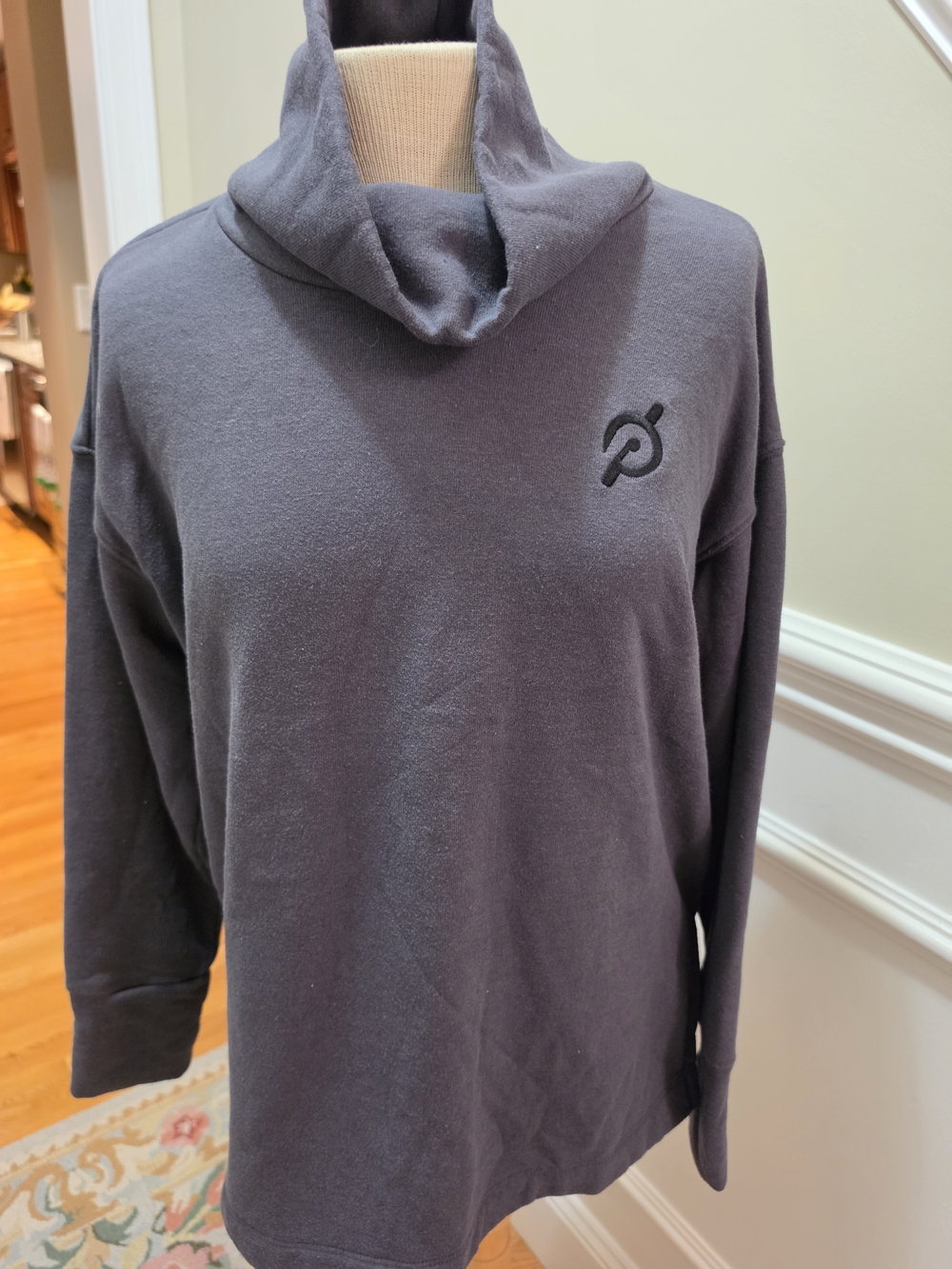 Peloton Women's Charcoal Gray Cowl Neck Pullover